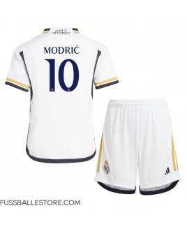 Günstige Real Madrid Luka Modric #10 Heimtrikotsatz Kinder 2023-24 Kurzarm (+ Kurze Hosen)